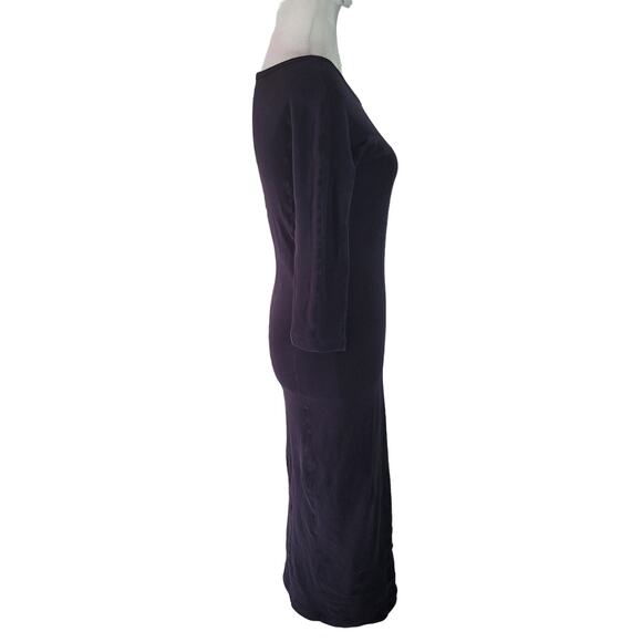 Standard James Perse	Size	2 US M Navy Bodycon 3/4 Sleeve Midi Dress Minimalist - Picture 2 of 10